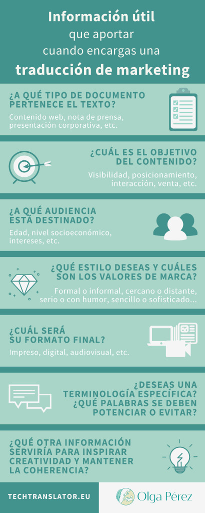 Información útil que aportar al encargar una traducción de marketing